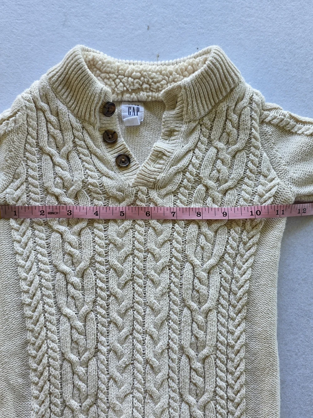 GAP Unisex Cream Cable-Knit Baby One-Piece Romper